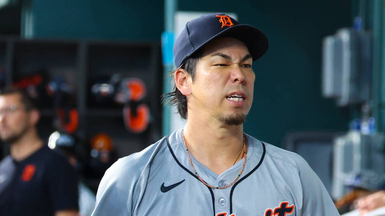 Tigers' Kenta Maeda leaves Wednesday's game after two pitches