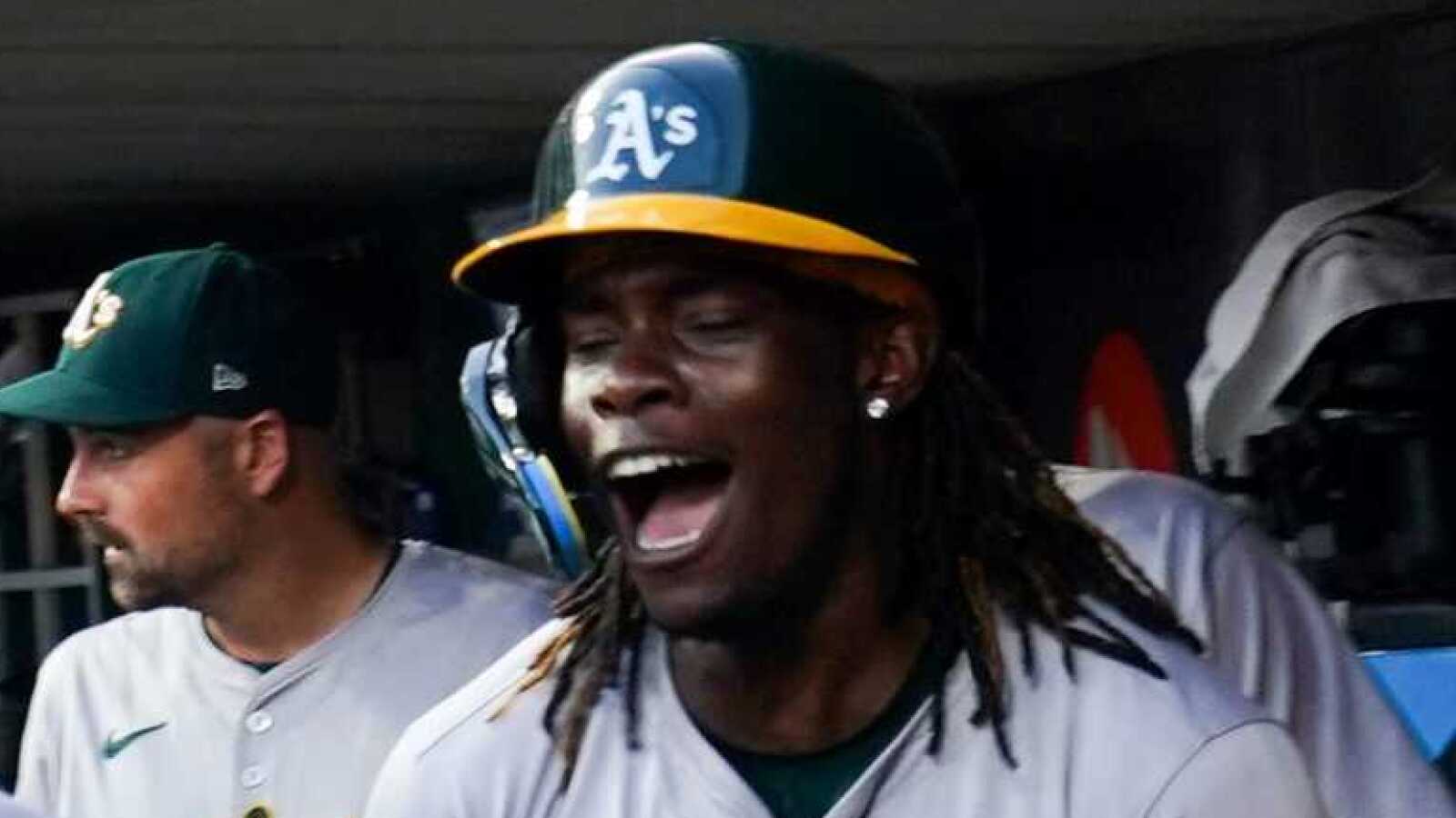 Watch: A's Lawrence Butler has second three-HR game of season